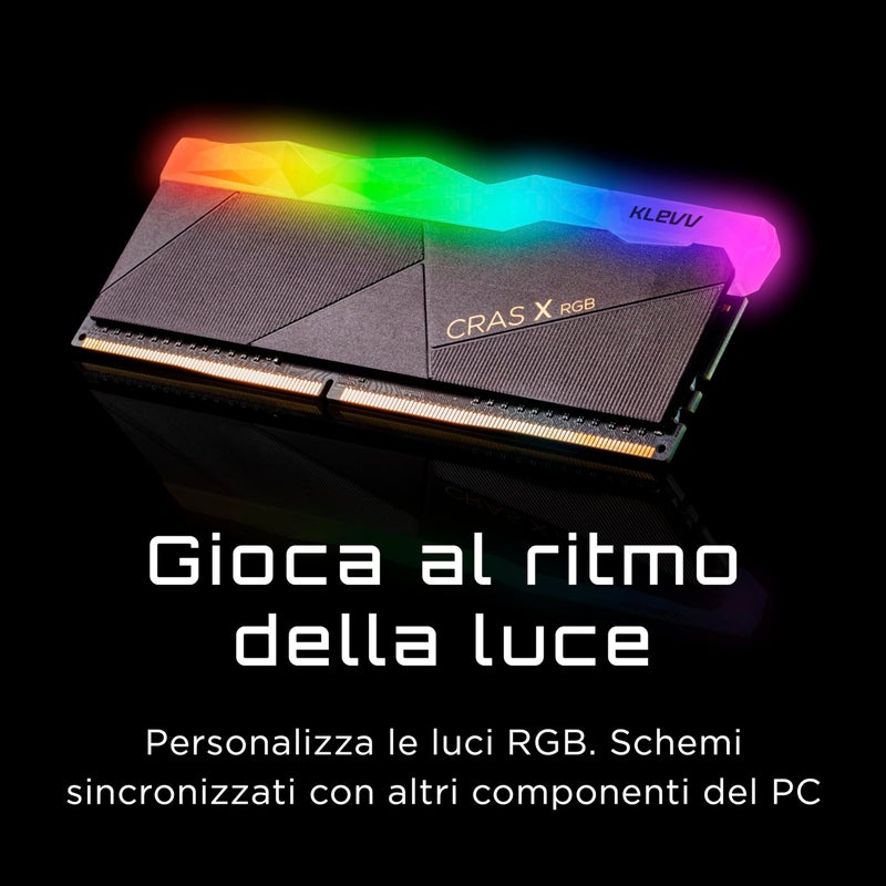 KLEVV CRAS X RGB DDR4 16GB (2x8GB) 3600MHz CL18 1.35V Gaming Desktop Ram Memory SK Hynix Chip XMP 2.0 Ready (KD48GU880-36A180X) - Image 2